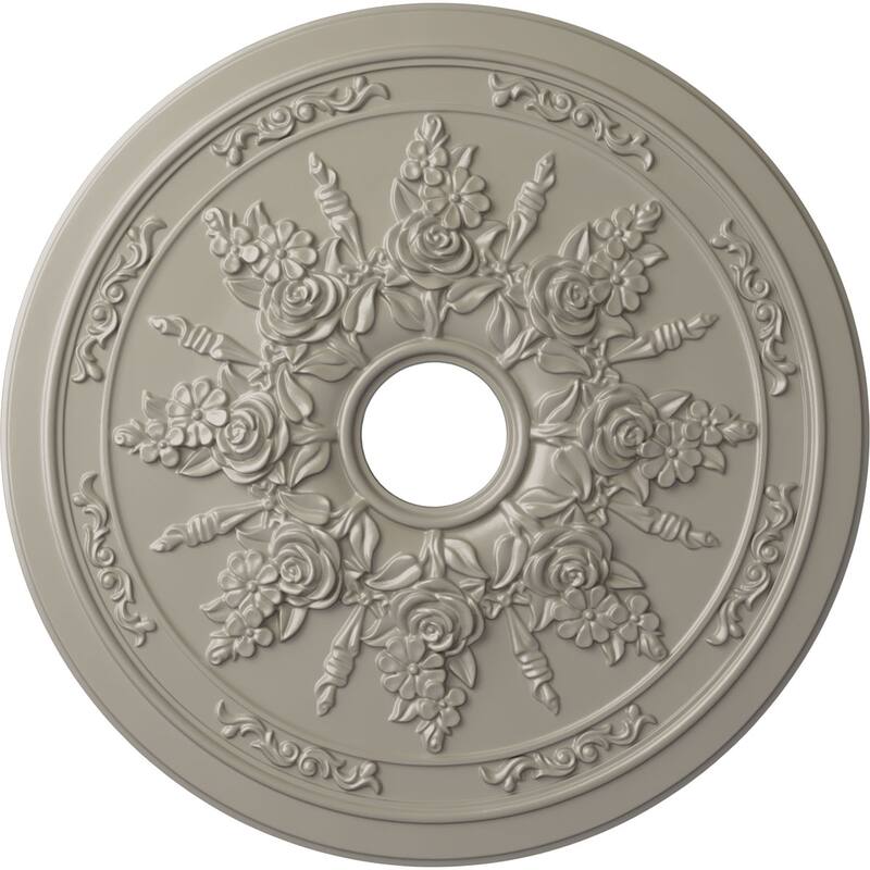 23 5/8"OD x 4"ID x 1 1/2"P Rose and Ribbon Ceiling Medallion
