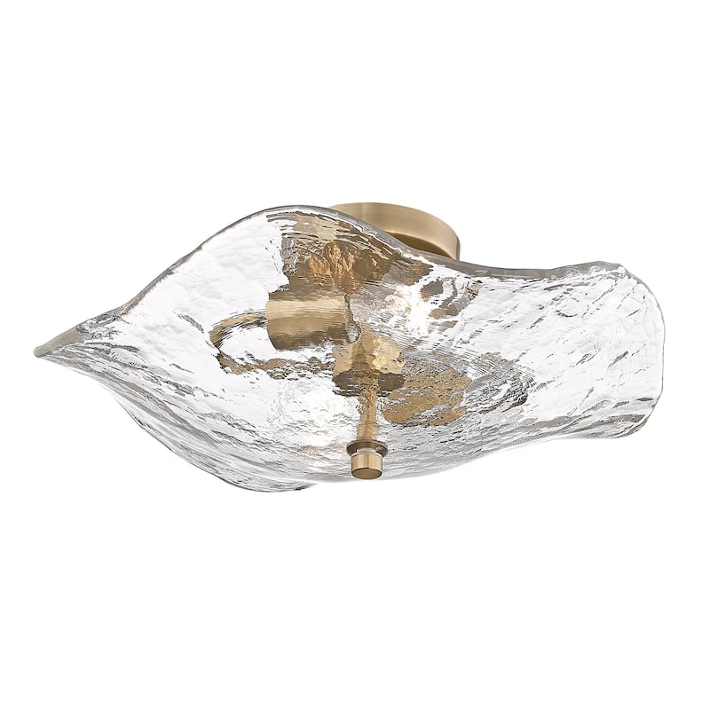 Samara 2-Light Semi-flush with Hammered Water Glass