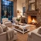 preview thumbnail 5 of 14, Farmhouse Coffee Table with Storage Shelf, French Country Living Room Table