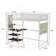 preview thumbnail 21 of 31, Metal Bunk Bed With Desk and LED Lights,Twin Size