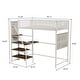 preview thumbnail 3 of 33, Twin Sized Loft Metal Bed with Desk,Multi-functional Storage Design