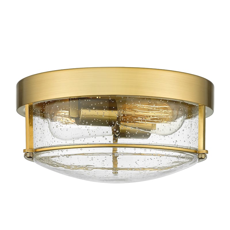 Modern 2-Light Flush Mount Ceiling Light - Gold