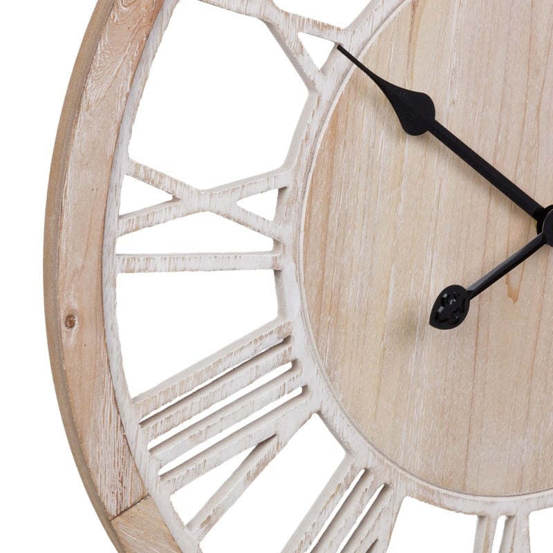 Seraphine Farmhouse Wooden Wall Clock - 23.75"H x 23.75"W x 1"D