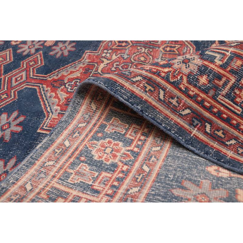 ECARPETGALLERY Hand-knotted Kayseri Vintage Navy Wool Rug - 4'0 x 5'10