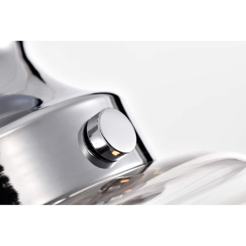 Rayli Chrome 1-Light Clear Bowl Glass Pendant Light