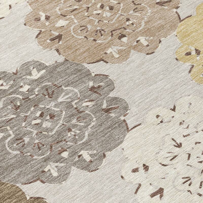 Machine Washable Indoor/ Outdoor Global Motif Chantille Rug