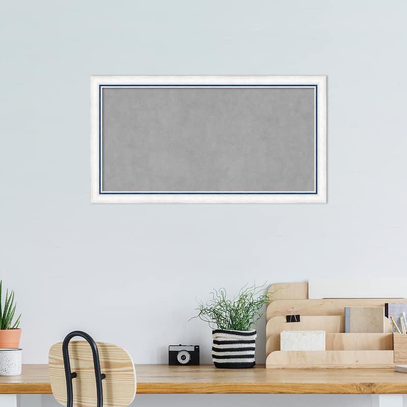 Amanti Art Morgan White Blue Framed Magnetic Board