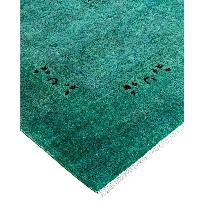 Contemporary Overdyed Wool Hand Knotted Area Rug - 10' 5" x 14' 8"