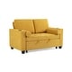 preview thumbnail 114 of 140, 3-in-1 Corduroy Sleeper Sofa Pull-Out Bed Convertible Adjustable Loveseat with USB Port