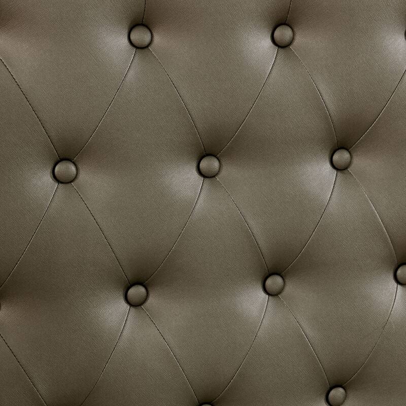 Gibson Transitional Faux Leather Padded Mirror Trim Panel Kid Bed by Silver Orchid