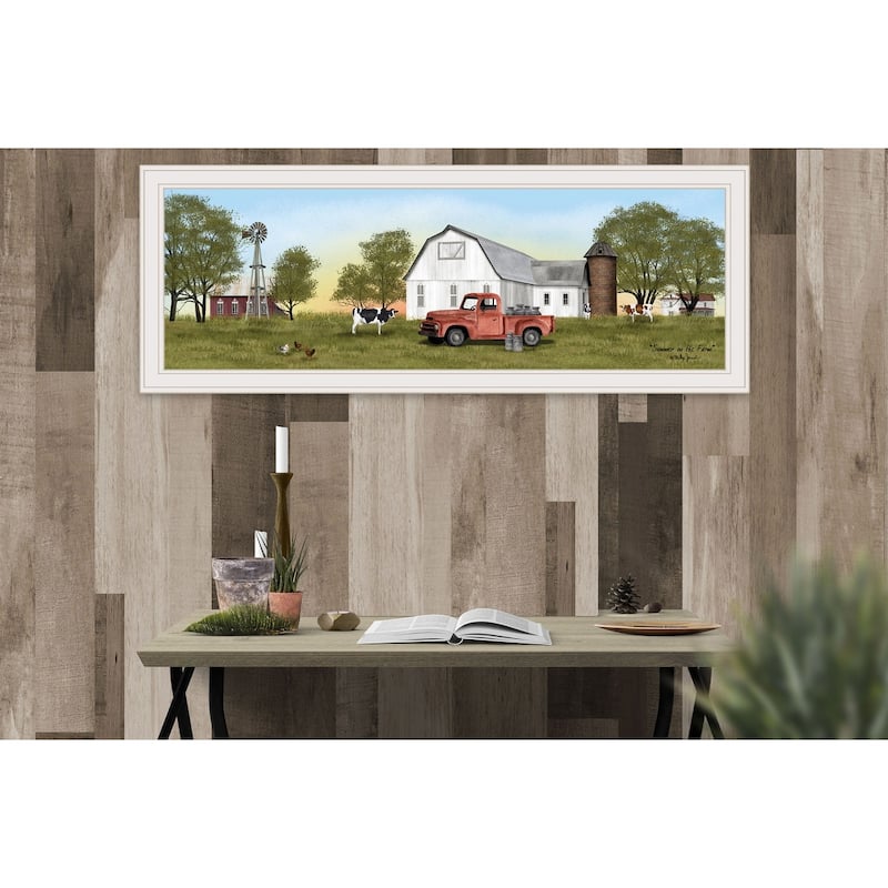 TrendyDecor4U Farmhouse "Summer on the Farm" Framed Print Wall Art by Billy Jacobs