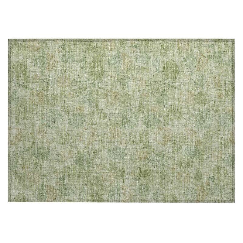 Machine Washable Indoor/Outdoor Modern Floral Chantille Rug