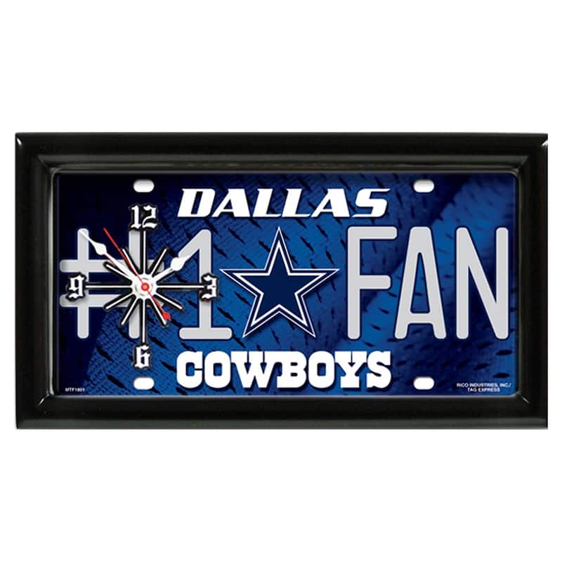 NFL Wall/Desk Analog Clock, #1 Fan with Team Logo - Dallas Cowboys