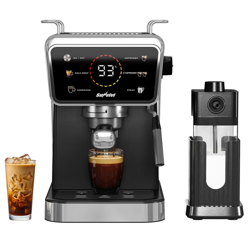 20 Bar Espresso Machine for Home and Office, Single/Double Espresso, Americano and Cold Brew