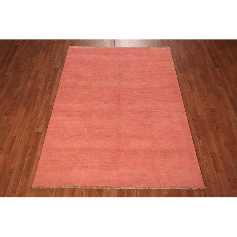 Pink Modern Gabbeh Oriental Area Rug Handmade Wool Carpet - 4'11" x 6'7"