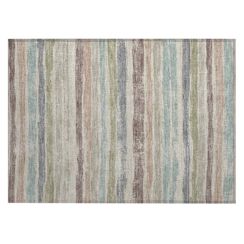 Machine Washable Indoor/ Outdoor Chantille Stripe Rug