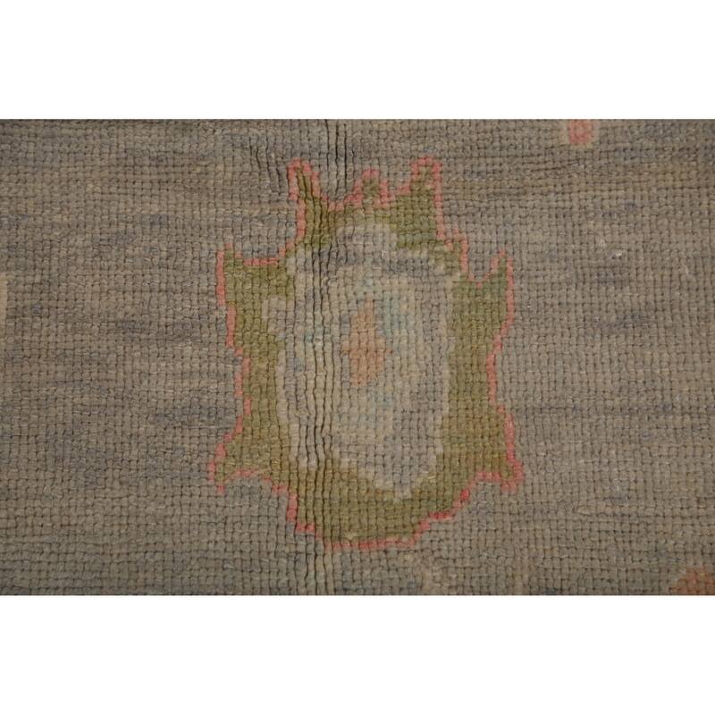 Hand Knotted Oriental 100% Wool Carpet Transitional All-Over Greys & Charcoal Oushak Area Rug - 11' 10'' X 8' 11''