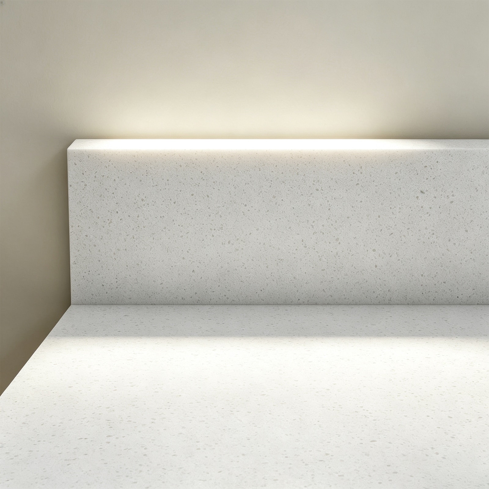 21" to 36" White Sparkle Quartz Side Splash & Backsplash for Vanity