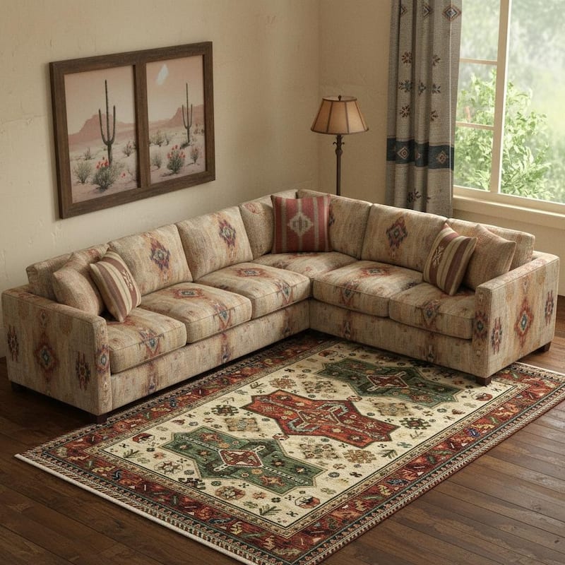 HomeRoots Oriental Southwest Rectangle Area Rug - 10' X 13'