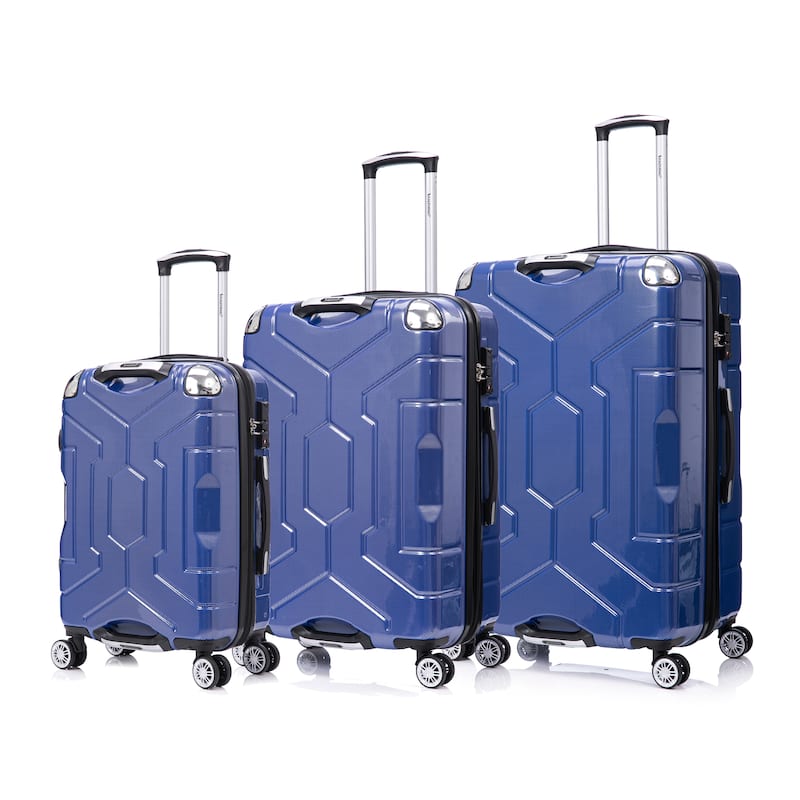 Merax Hardshell Travel Luggage Sets, 3 Piece Lightweight Durable Suitcase with Rotating Wheels and Adjustable Telescopic Handle