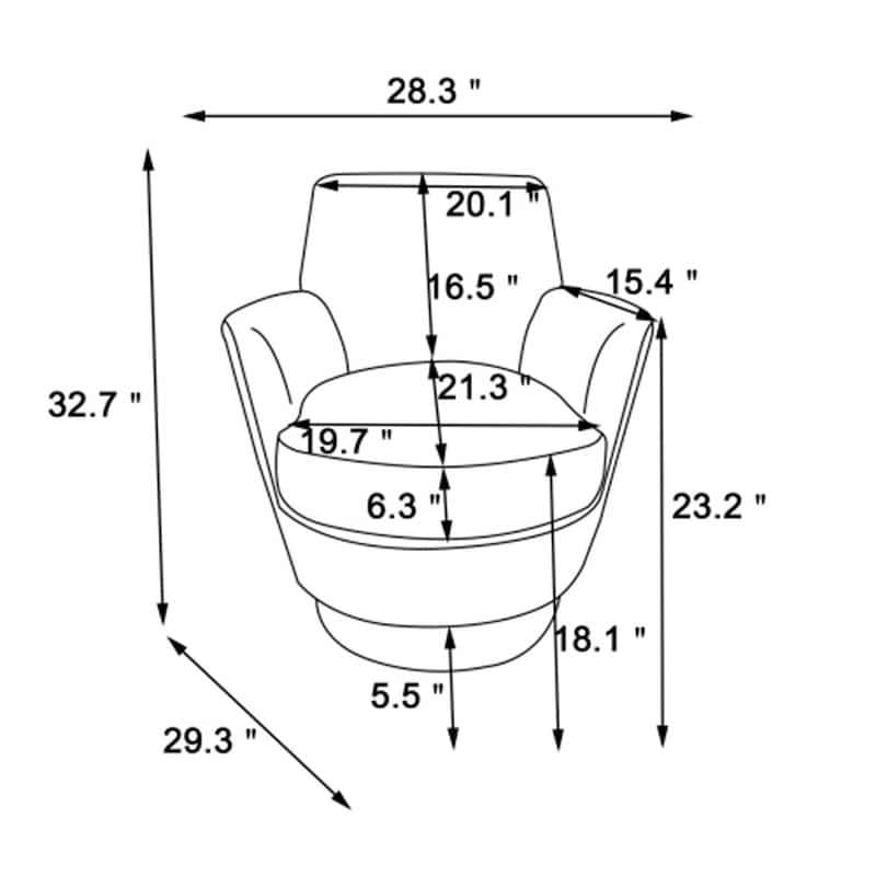 Polyester Swivel Barrel Chair