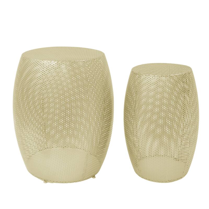 Round Metal Hollow Side Table Set