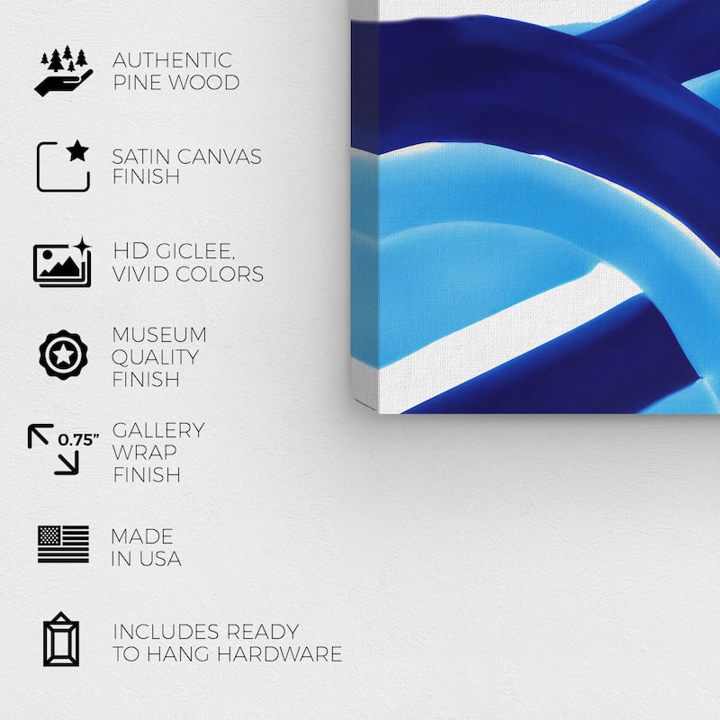 Wynwood Studio Canvas Abstract Greek Waves V Blue and Modern & Contemporary Wall Art Canvas Print