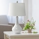 preview thumbnail 11 of 26, 26.25 in. Aqua Ceramic Tear Drop Shaped Table Lamp