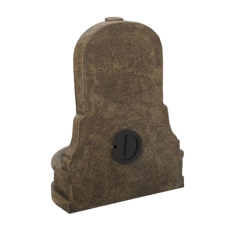 Roomfitters 29-Inch Outdoor Tiered Water Fountain, Classic Roman Design Weather-Resistant Faux Stone Floor Fountain, Stone Gray