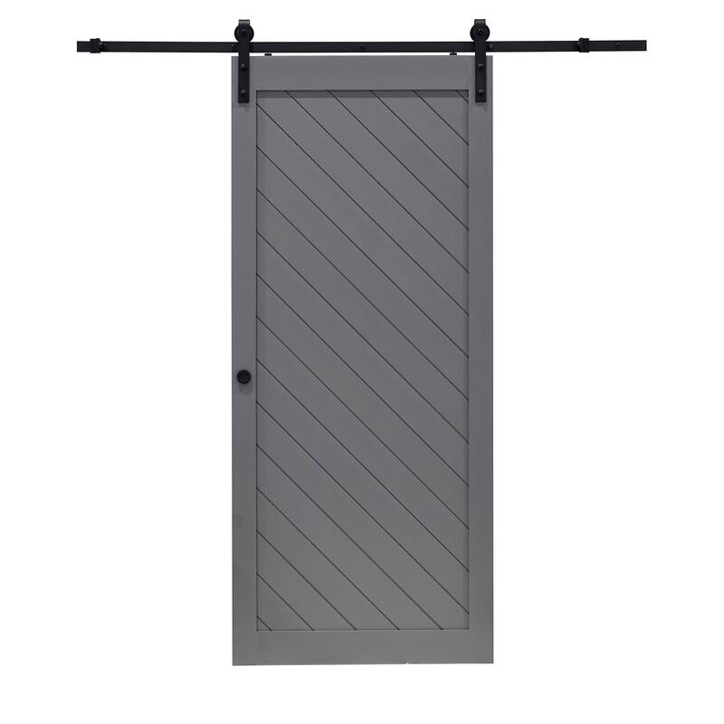 Millbrooke 36x84 Diagonal Vinyl Barn door kit City Grey