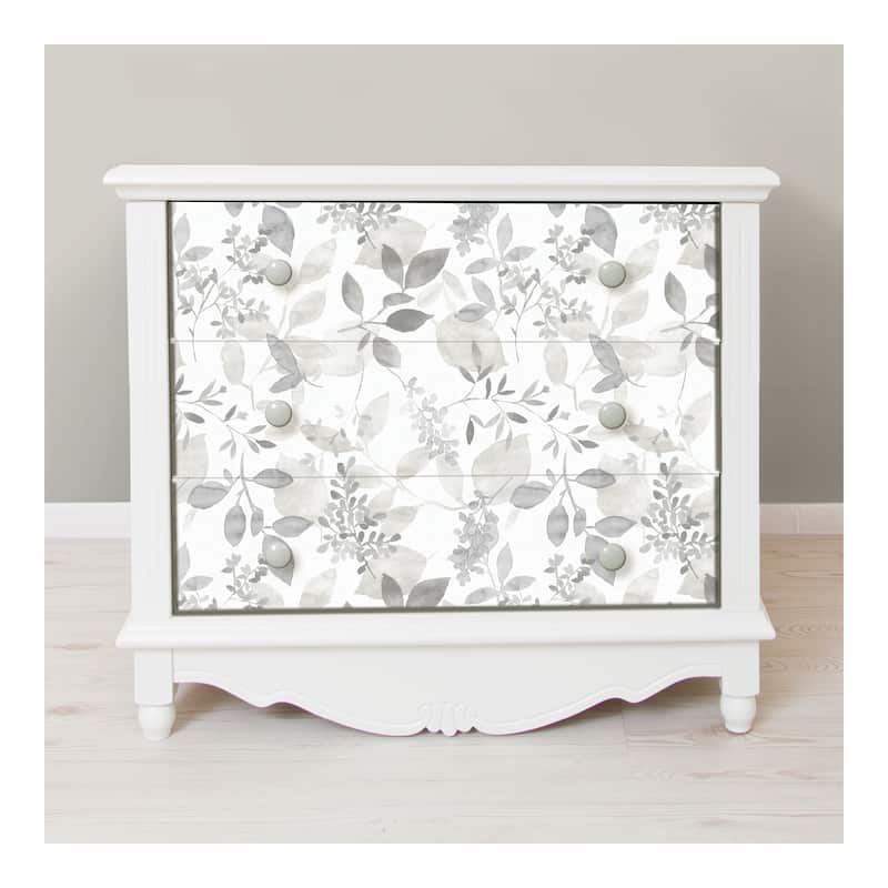 NuWallpaper Grey Breezy Watercolor Botanical Nature Peel and Stick Wallpaper - 216in x 20.5in x 0.025in