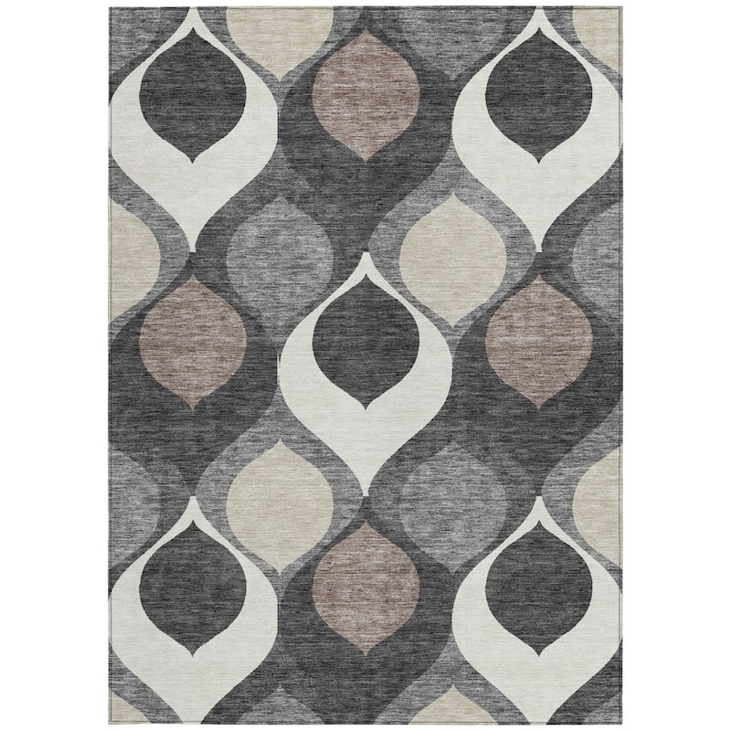 HomeRoots Ogee Transitional Rectangle Outdoor Rug