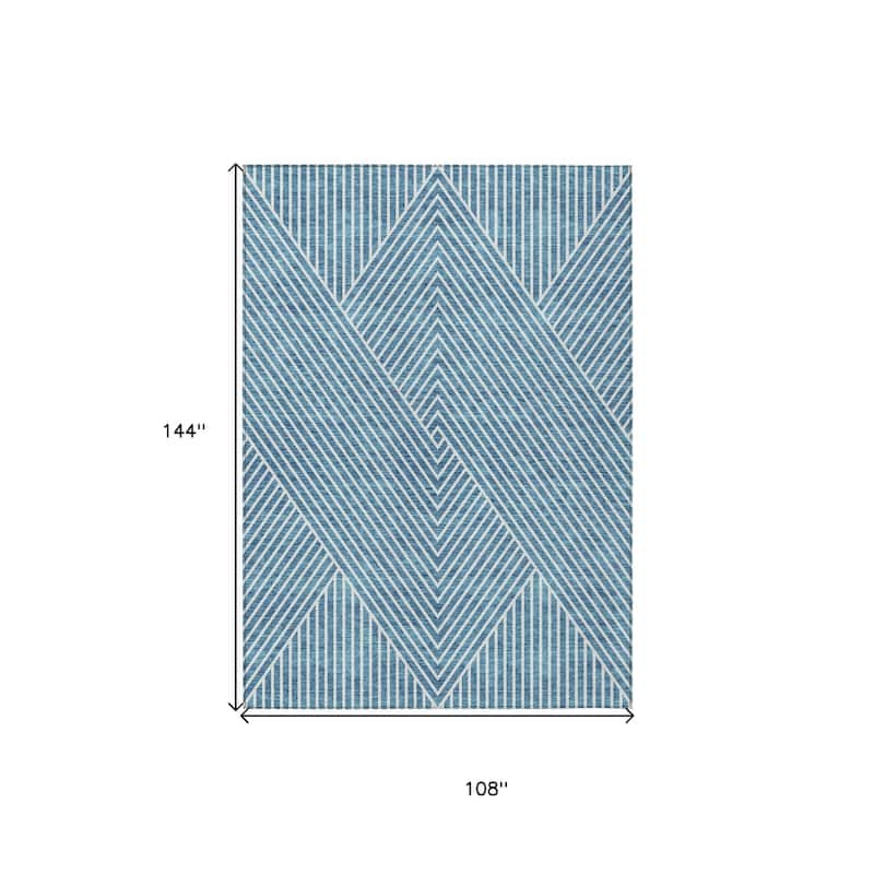 HomeRoots Geometric Transitional Rectangle Outdoor Rug