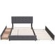 preview thumbnail 22 of 22, Queen Size Bed with 2 Storage Drawers and a Twin XL Trundle, Upholstered Platform Queen Bed Frame with Tufted Headboard