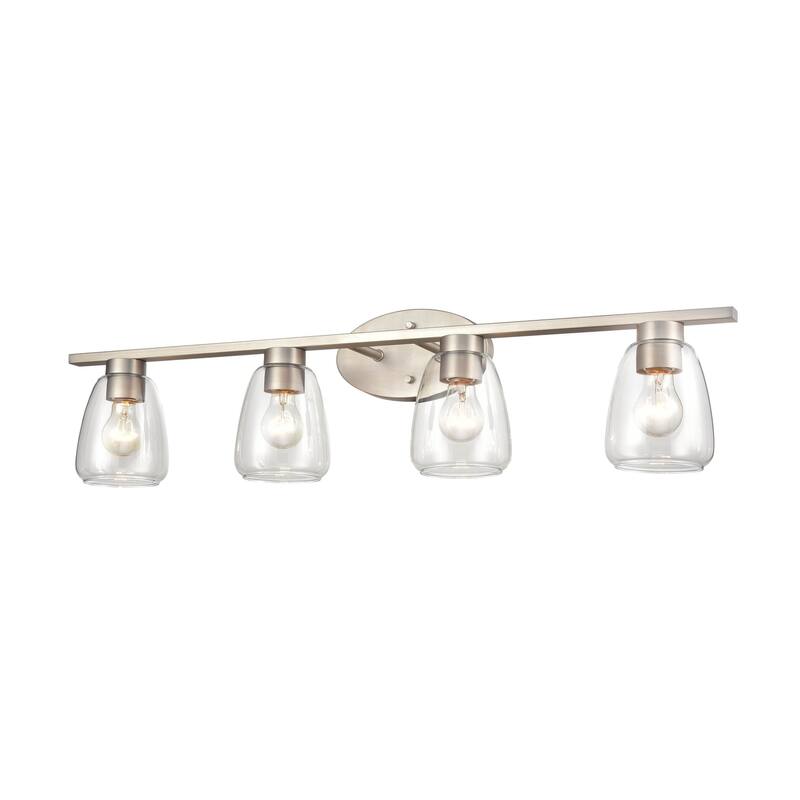 Millennium Lighting 4 Light Bathroom Vanity Fixture in Multiple Finishes and Clear Glass Shades