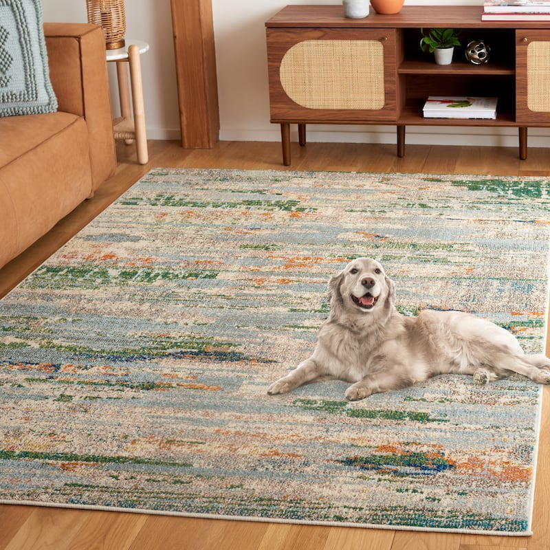 SAFAVIEH Madison Raquel Modern Abstract Rug - 9' x 12' - Green/Blue