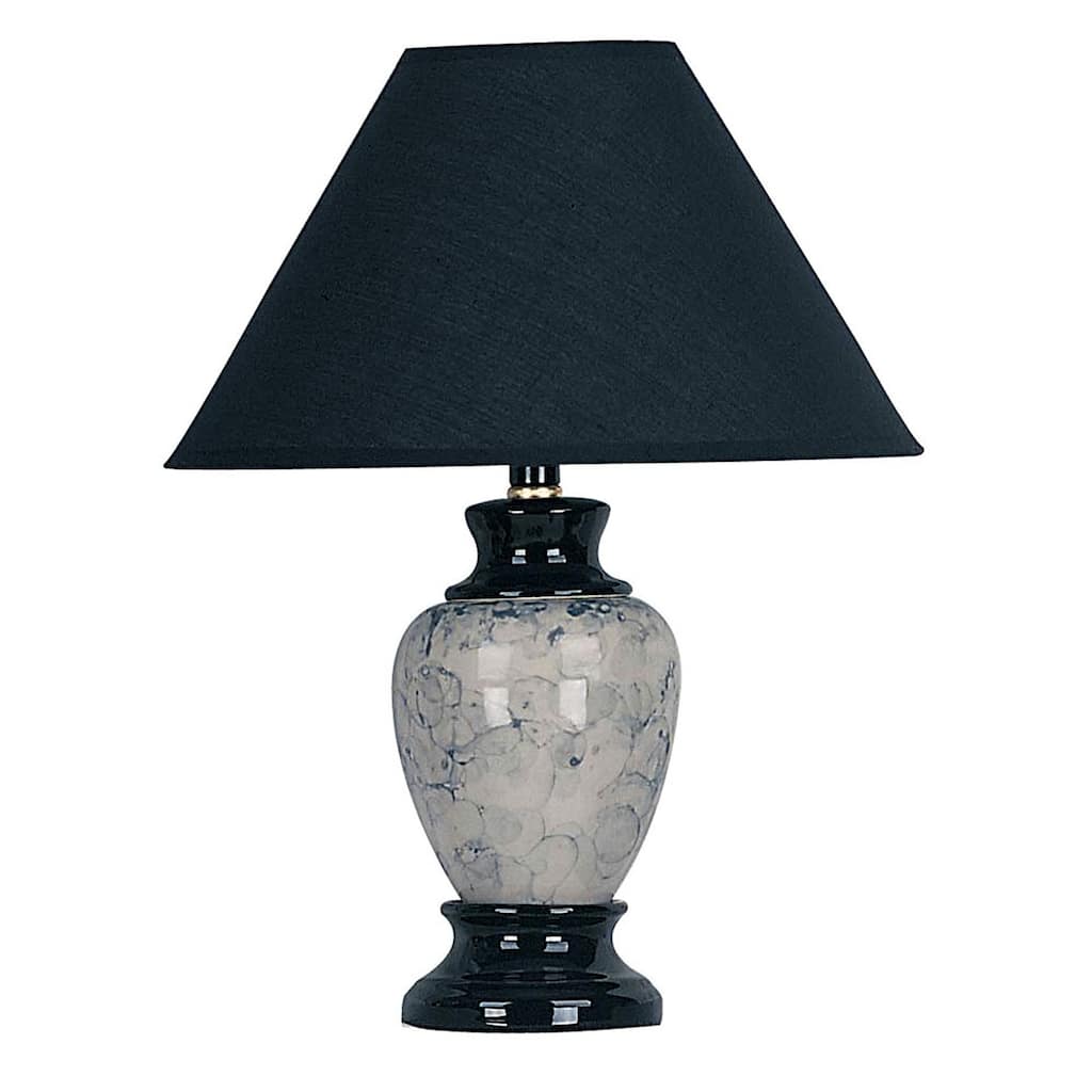 HomeRoots 13" Black Ceramic Bedside Table Lamp With Black Shade - 10