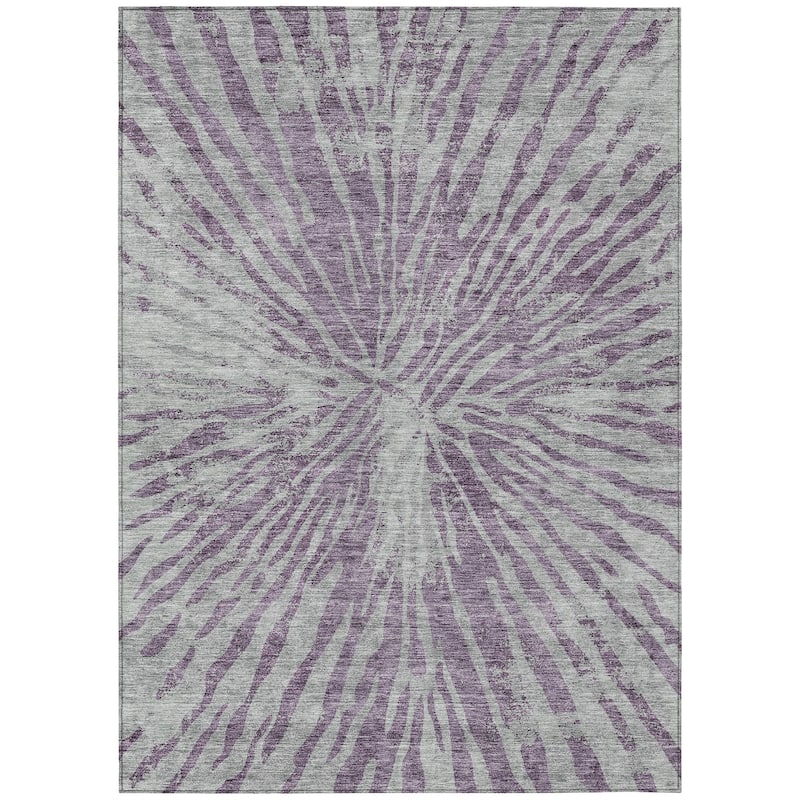 Machine Washable Indoor/ Outdoor Chantille Contemporary Burst Rug