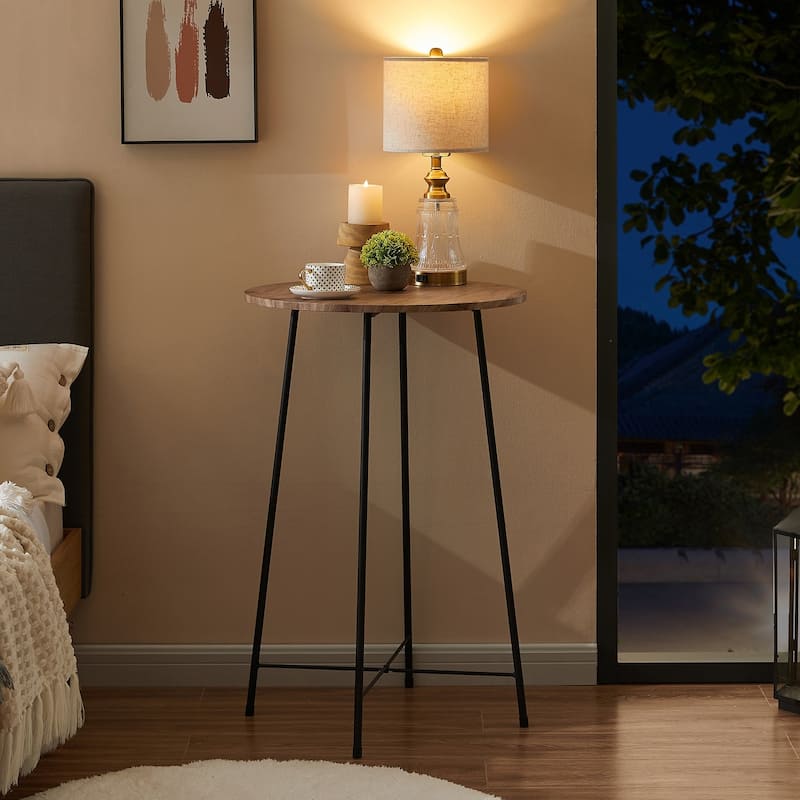 Taomika, Bistro Pub Table Round Dining Table-Brown/Black/Coffee/Maple Color-Four Colors