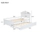 preview thumbnail 20 of 24, Twin Size Solid Pine Wood Platform Kids Bed Frame with Headboard & Twin Size Trundle for Bedroom, Easy Assembly, Cappuccino