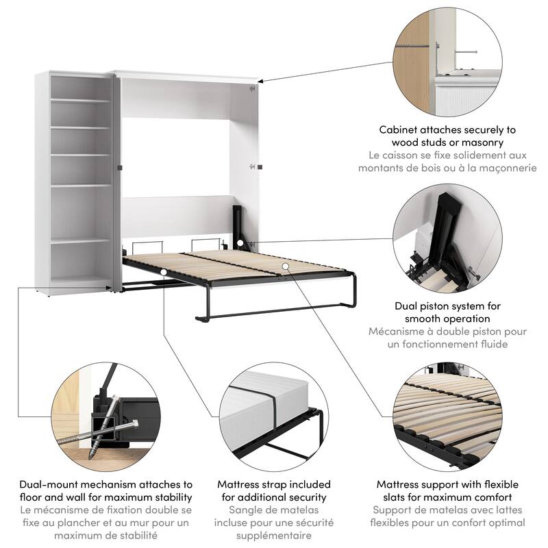 Key West Full Murphy Bed with Closet Organizer (88W) by Bestar
