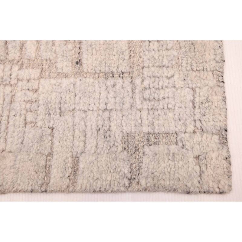 ECARPETGALLERY Hand-knotted Tangier Light Grey Wool Rug - 5'2 x 8'0