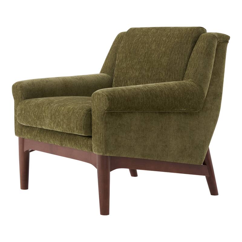 Mid-Century Modern Upholstered Accent Chair with Flared Arms by Harper&Bright Designs