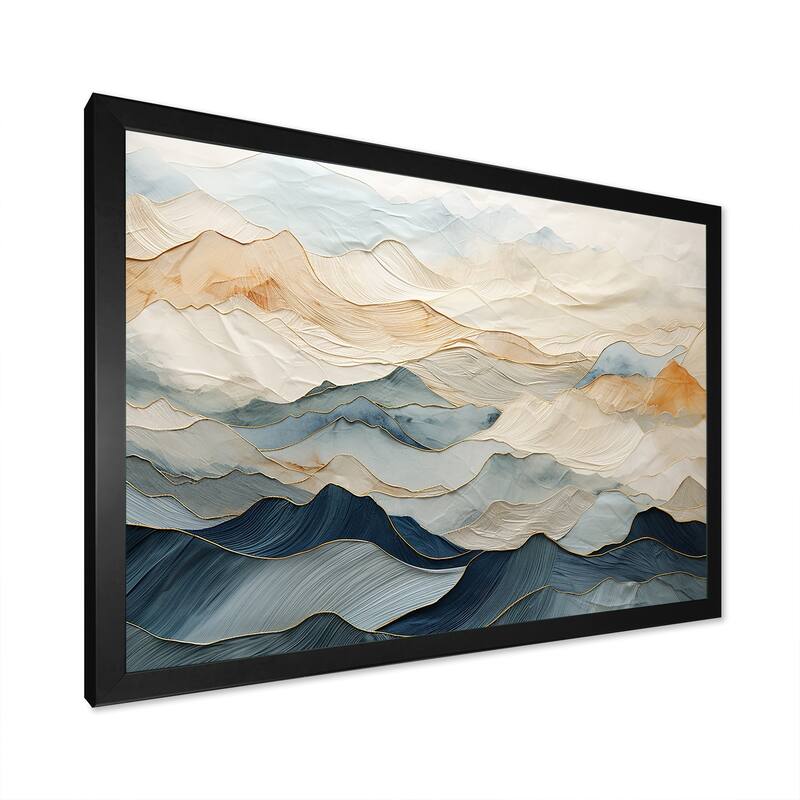 Designart "Majestic Mountain Peaks" Landscape Mountains Framed Wall Art Prints