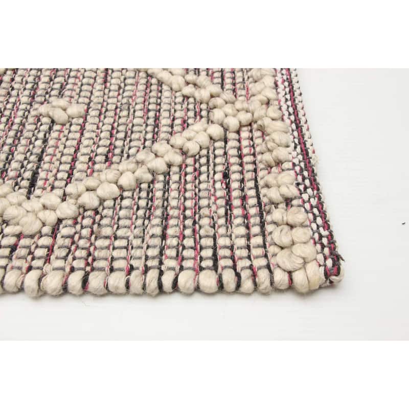 ECARPETGALLERY Braid weave Sienna Khaki Wool Rug - 5'0 x 8'2