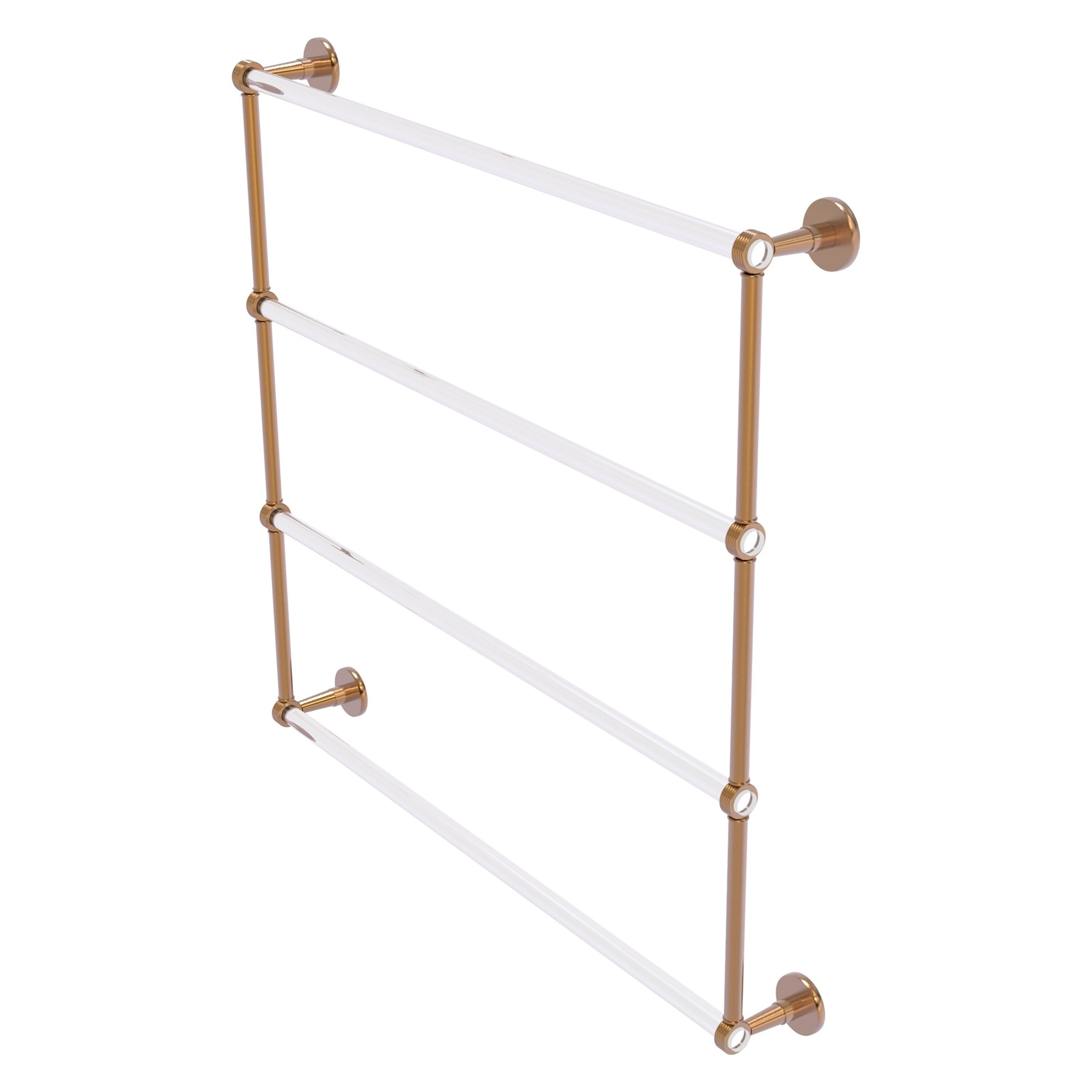 Allied Brass Clearview Collection 4 Tier 24 Inch Ladder Towel Bar with Grooved Accents