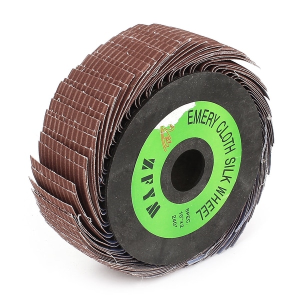 Unique Bargains 10"x2" Abrasive Emery Cloth Wire Flap Wheel Surface Polishing Grinding 240 Grit