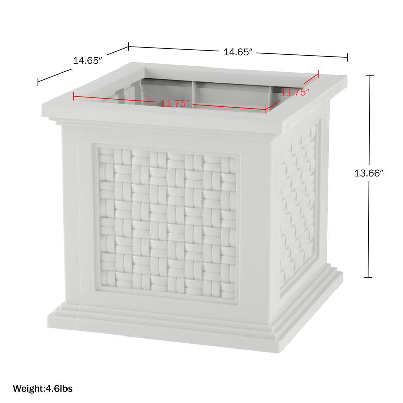 Pure Garden 14.65-in Faux Rattan Style Outdoor Planter Box