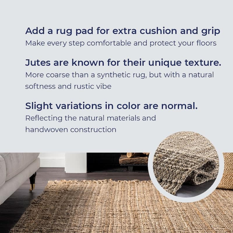 Nuloom Delilah Solid Chunky Jute Tassel Area Rug