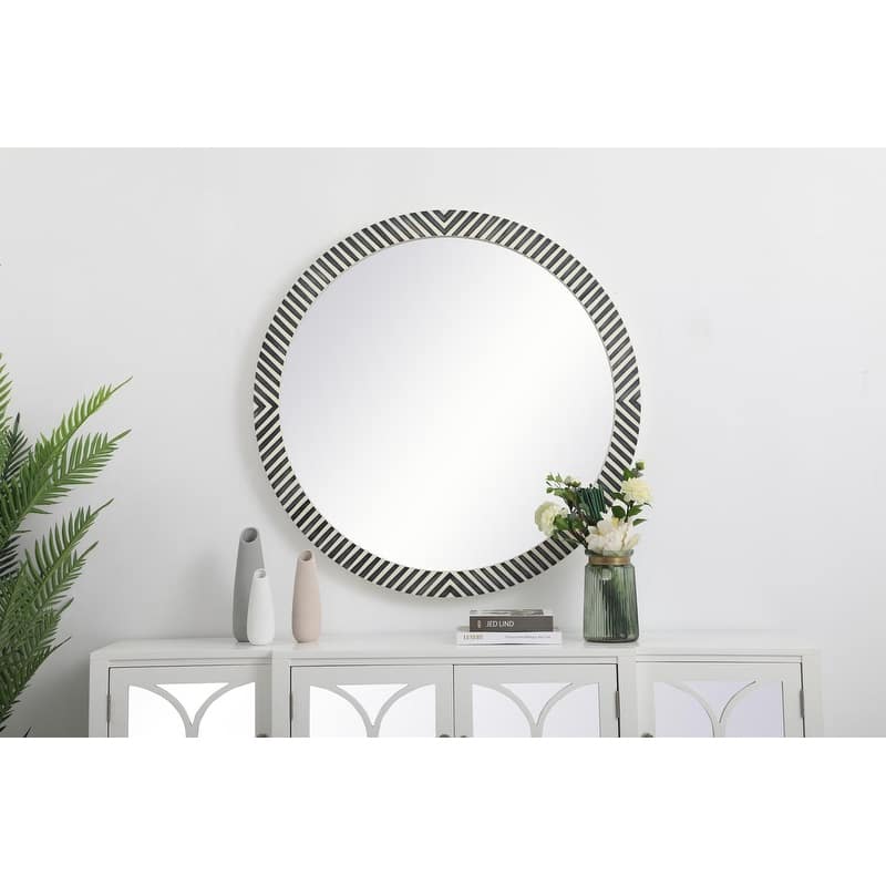 Carson Carrington Labben Round Chevron Mirror